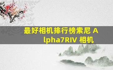 最好相机排行榜索尼 Alpha7RIV 相机